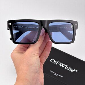 Off-White LAWTON Sunglasses – Black Square Frame Blue Lense | Model OERI109 1045